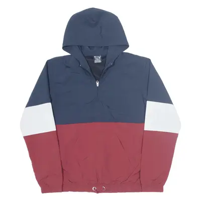 CHAMPION JD SPORTS Mesh Lined 1/4 Zip Up Anorak Jacket Red Colourblock Mens S