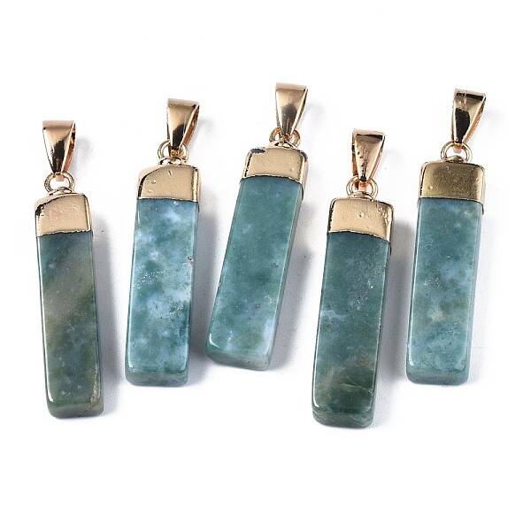 Natural Moss Agate Pendants