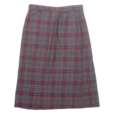 DAVID BROOKS LTD Womens A-Line Skirt Grey Midi Wool Check M