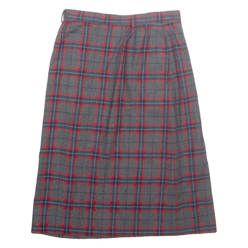 DAVID BROOKS LTD Womens A-Line Skirt Grey Midi Wool Check M