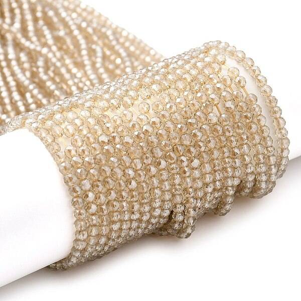 Transparent Electroplate Glass Beads Strands