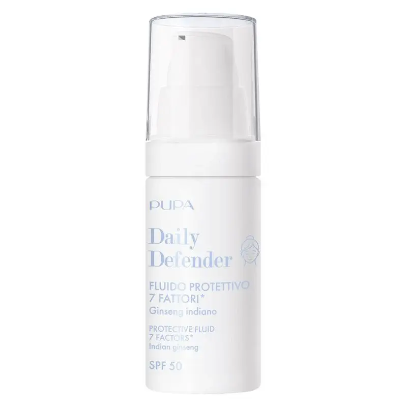 Pupa Daily Defender Protective Fluid 7 Factors Spf 50 - Ultralight Fluid. Protects, Hydrates and Evens 002 - Tinted (30 Ml)
