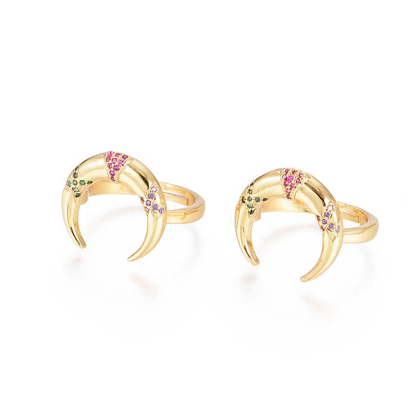 Adjustable Brass Micro Pave Cubic Zirconia Finger Rings