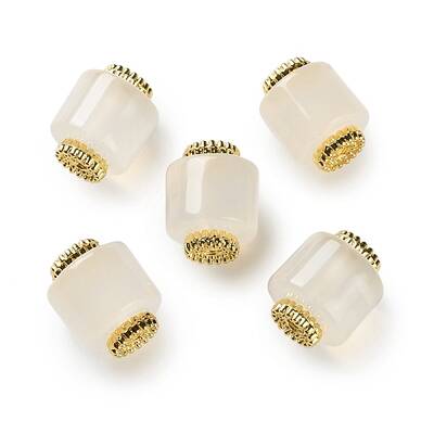 Natural Agate Barrel Beads