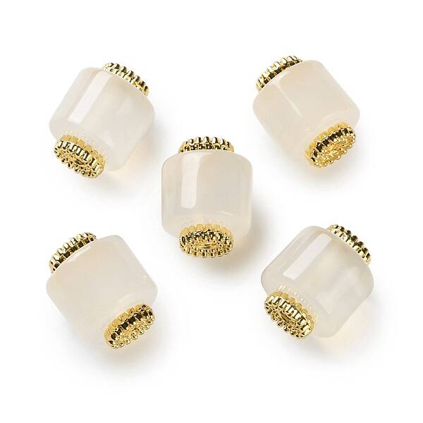 Natural Agate Barrel Beads