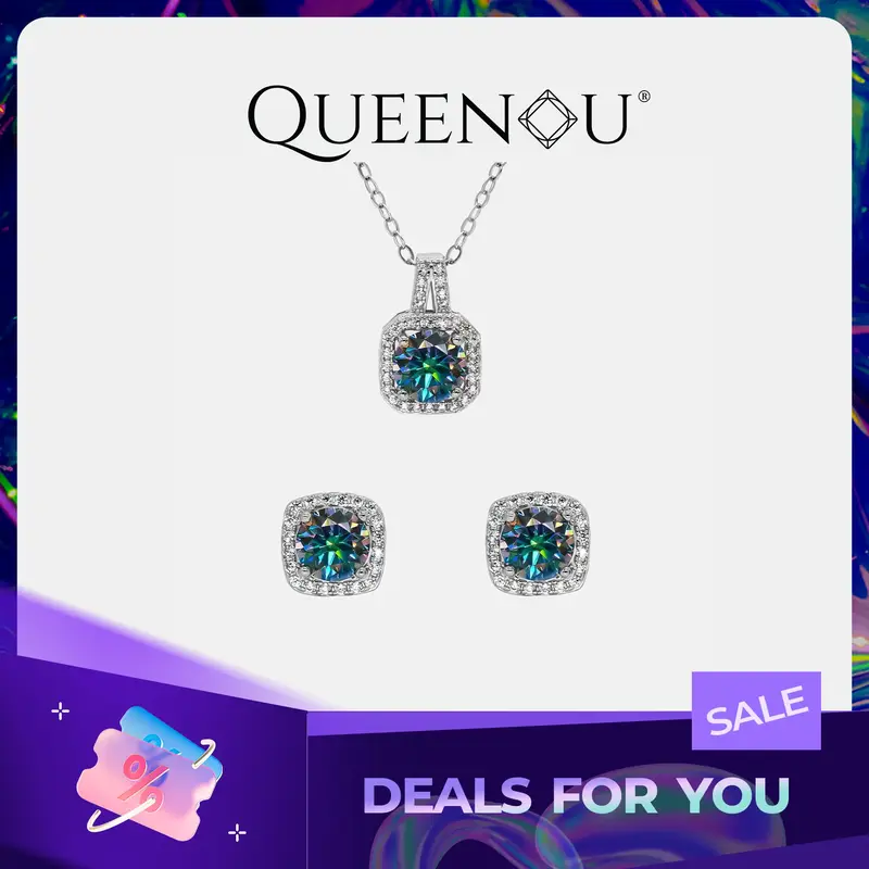 【220】Classical Synthetic Moissanite Necklace&Earrings Sets