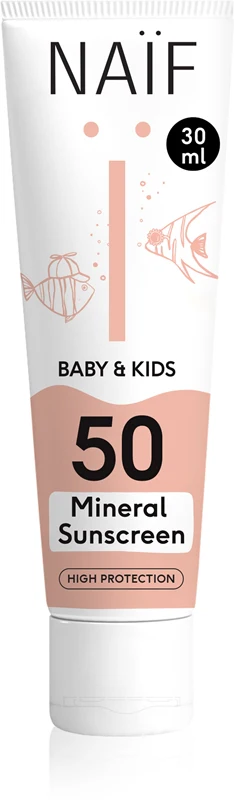 Naif Baby & Kids SPF 50 protective mineral tanning cream for babies and children SPF 50 30 ml