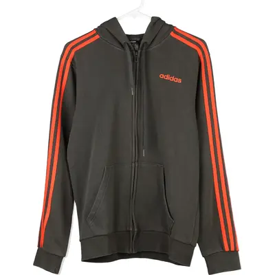 Adidas Hoodie - Small Grey Cotton Blend