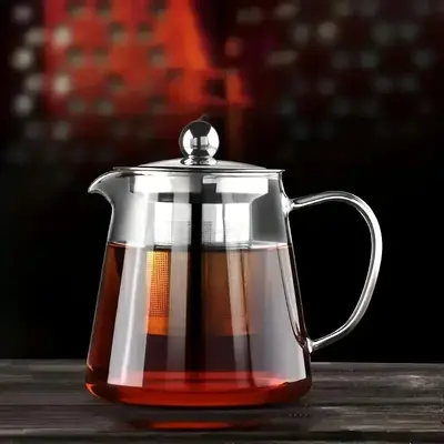 Large Capacity Glass Teapot, 1 Count Household Kitchen Accessories Heat Resistant Tea Pot for Stove, Teapot with Infuser, Tea...