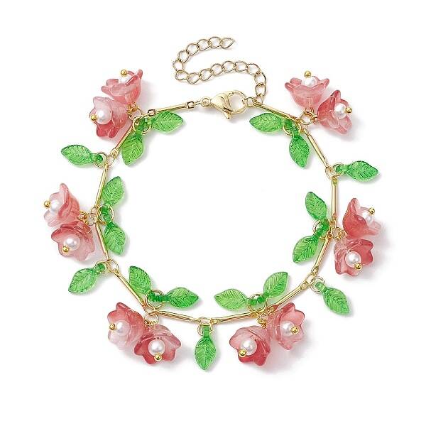 Flower Glass & Acrylic Charm Bracelets