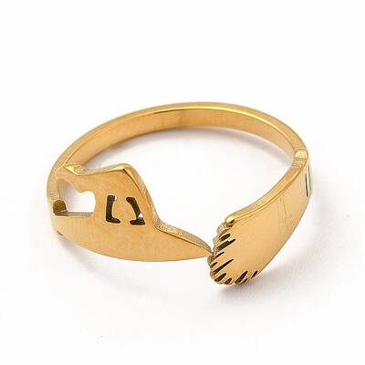 304 Stainless Steel Wtch Broom and Hat Open Cuff Ring for Women