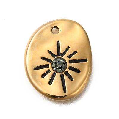 Ion Plating(IP) 304 Stainless Steel with Rhinestone Pendants