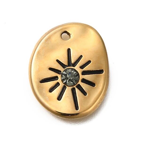 Ion Plating(IP) 304 Stainless Steel with Rhinestone Pendants