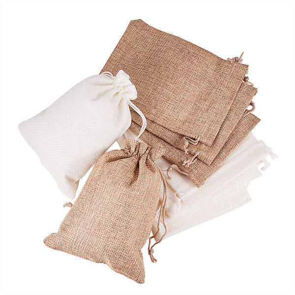 Burlap Packing Pouches Drawstring Bags