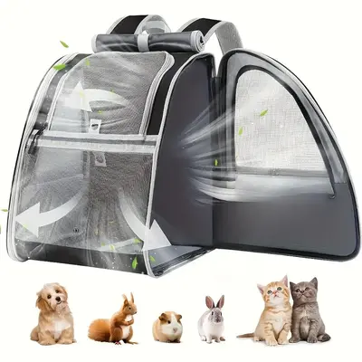 Large Pet Carrier with Adjustable Chest Strap, Breathable Mesh Dog Travel Backpack with Top Handle, Pet Supplies for Hiking W...