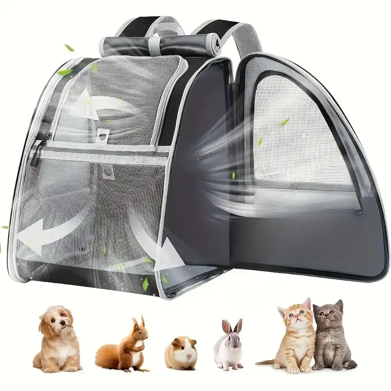 Large Pet Carrier with Adjustable Chest Strap, Breathable Mesh Dog Travel Backpack with Top Handle, Pet Supplies for Hiking W...