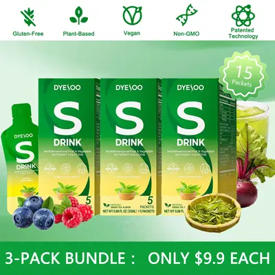 DYESOO S-Drink – Plant-based formula with antioxidants, fiber, and 25+ plant extracts. This low-calorie drink complements a...