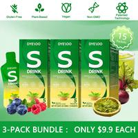 DYESOO S-Drink – Plant-based formula with antioxidants, fiber, and 25+ plant extracts. This low-calorie drink complements a...