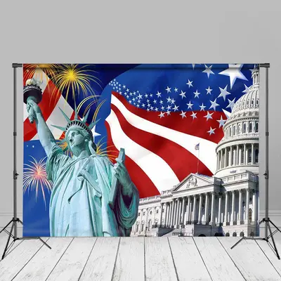 Statue Of Liberty White House 4th Of July Backdrop - Aperturee