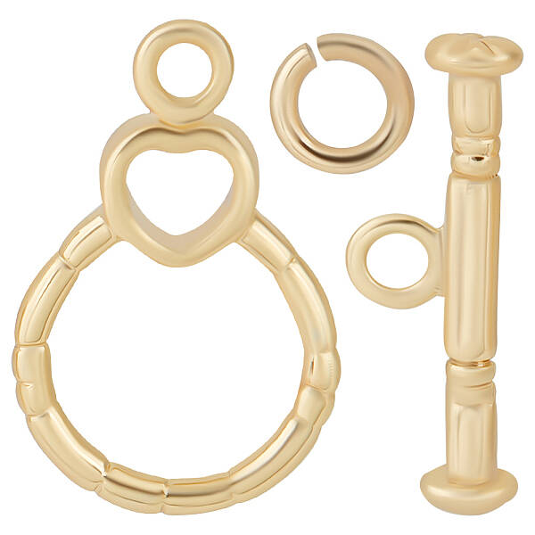 Beebeecraft 1 Box 10 Sets Double Hearts Toggle Clasp 18K Gold Plated T-Bar Closure Clasp Connector Set for Necklace Bracelet ...