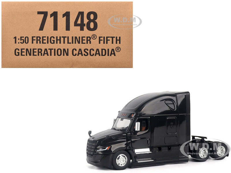 2025 Freightliner Cascadia Gen-5 Sleeper Cab Truck Tractor Night-Shift Black Transport Series 1/50 Diecast Model by Diecast...