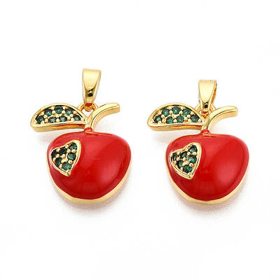 Brass Micro Pave Cubic Zirconia Pendants