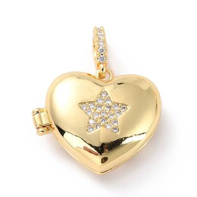 Brass Micro Pave Cubic Zirconia Diffuser Locket Pendants