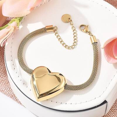 304 Stainless Steel Heart Links Bracelets