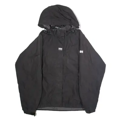 HELLY HANSEN Womens Rain Jacket Black Hooded 2XL