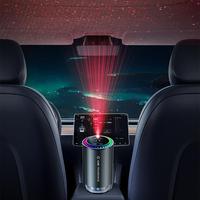 Smart Car Air Freshener, Car Air Diffuser with Starry Sky Projection, 7-Color Lights, 4 Mode Adjustable, Rechargeable, Auto O...