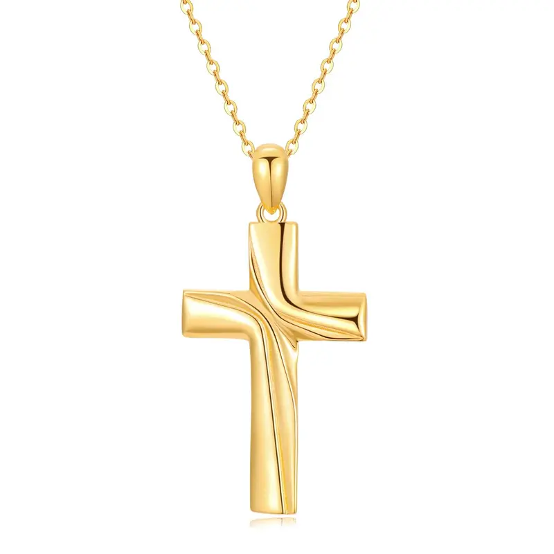 14K Gold Cross Pendant Necklace