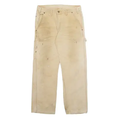 DICKIES Carpenter Cargo Mens Trousers Beige Regular Straight W32 L30