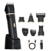 5 in 1 Electric Body Hair Trimmer for Men,  wireless  Groin Hair Clipper for Men, Waterproof Electric Shaver, Facial Hair Rem...