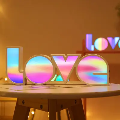 Valentines Day Decor LED LOVE Light Valentines Day Gift For Girlfriend Bithday Wedding Party Decoration Romantic Wedding Deco...