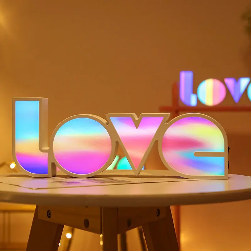 Valentines Day Decor LED LOVE Light Valentines Day Gift For Girlfriend Bithday Wedding Party Decoration Romantic Wedding Deco...