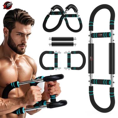 X-COOL Arm Trainer for Men - Full Upper Body Fitness Equipment with High Strength Metal Spring & Anti-Slip Foam Handles