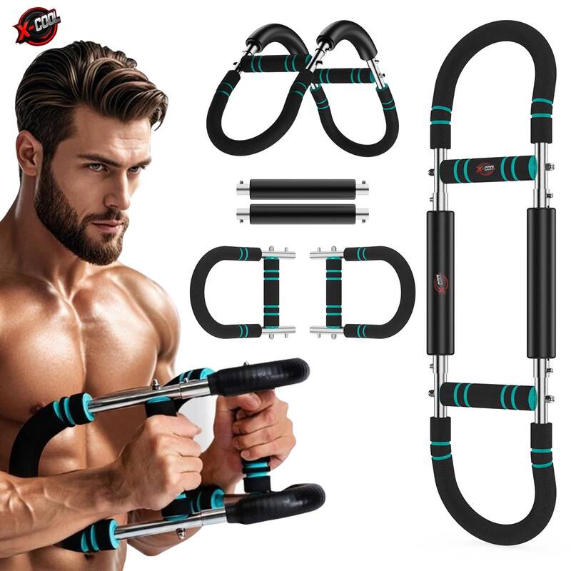 X-COOL Arm Trainer for Men - Full Upper Body Fitness Equipment with High Strength Metal Spring & Anti-Slip Foam Handles