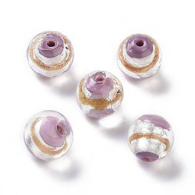 Handmade Silver Foil Lampwork Beads