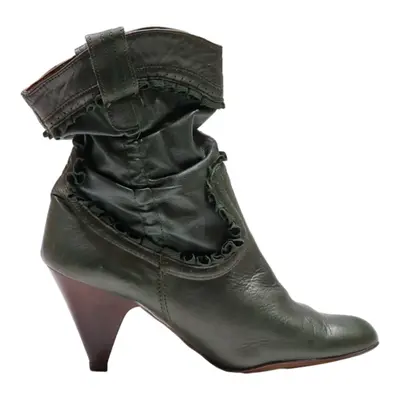 BULLBOXER Ankle Boots Green Leather Womens UK 8