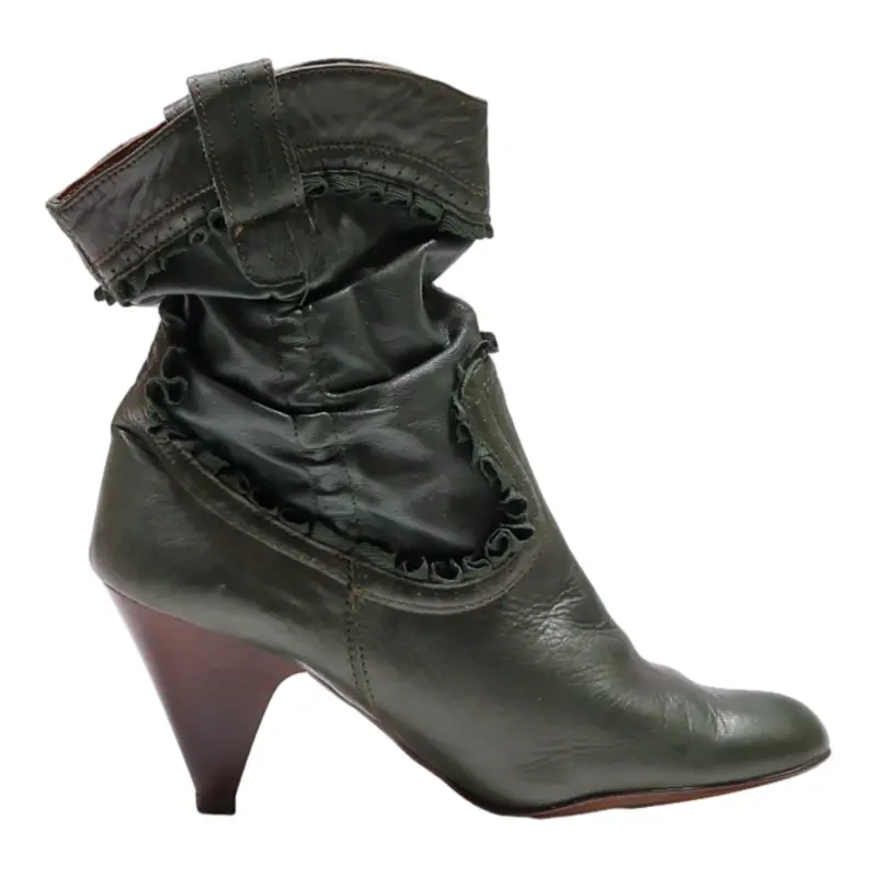 BULLBOXER Ankle Boots Green Leather Womens UK 8