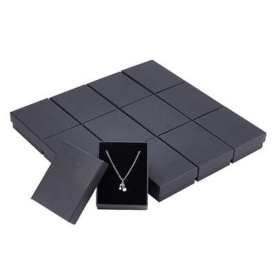 Kraft Cotton Filled Cardboard Paper Jewelry Set Boxes