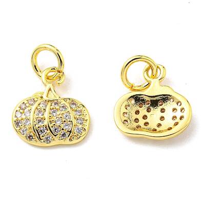 Rack Plating Brass Micro Pave Clear Cubic Zirconia Charms