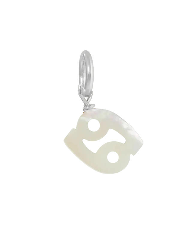 MOP Zodiac Charm | Metal Color: Silver | Sign: Cancer