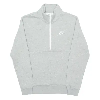 NIKE Mens Sweatshirt Grey 1/4 Zip S