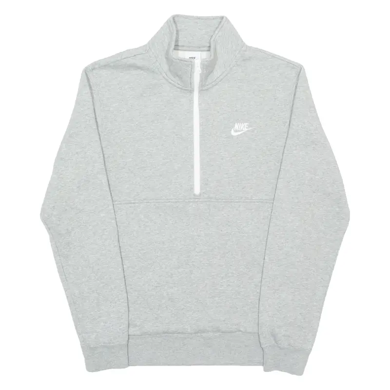 NIKE Mens Sweatshirt Grey 1/4 Zip S