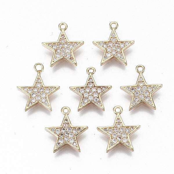 Brass Micro Pave Cubic Zirconia Charms