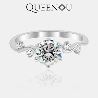 【845】1CT Synthetic Moissanite Twist Ring
