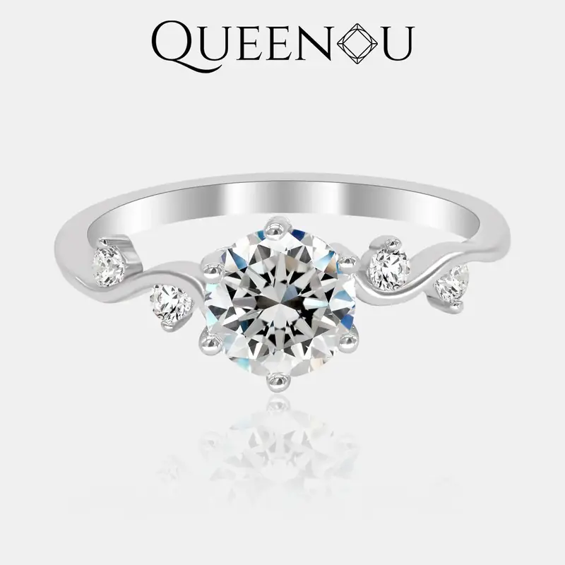 【845】1CT Synthetic Moissanite Twist Ring