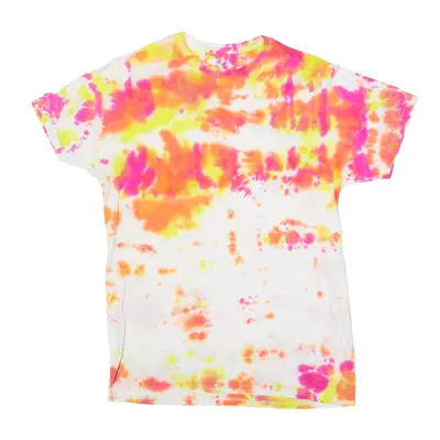 FRUIT OF THE LOOM Tie Dye T-Shirt White Short Sleeve Womens S