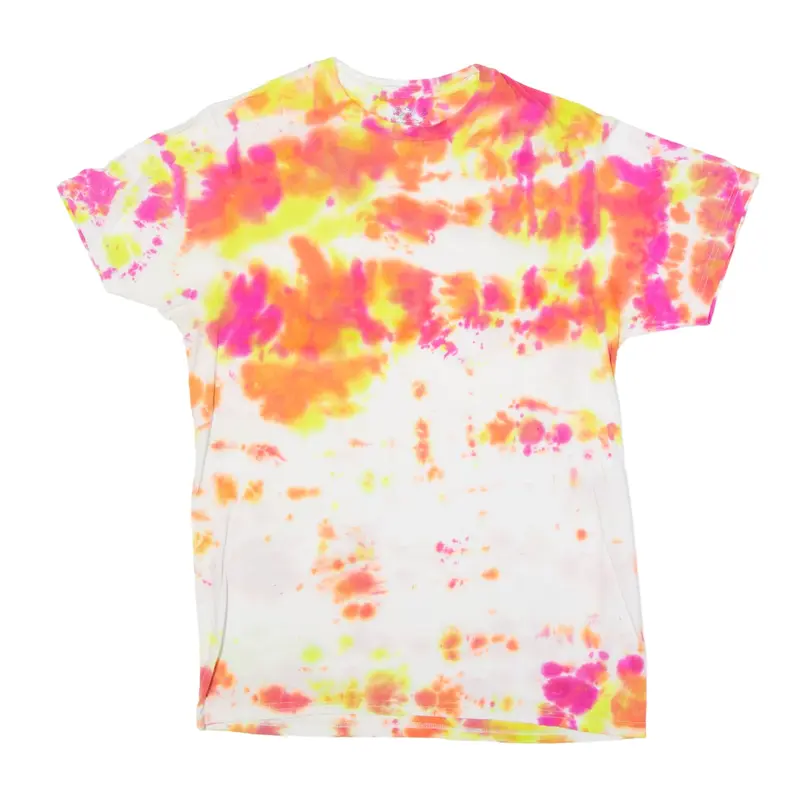 FRUIT OF THE LOOM Tie Dye T-Shirt White Short Sleeve Womens S